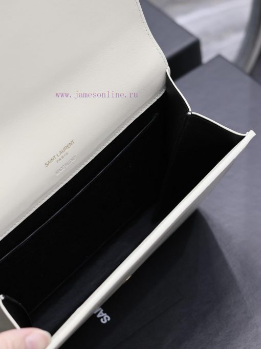 Yves Saint Laurent Bags White lambskin with tricolor logoMONOGRAM HandbagEquipped with a detachable wrist strap and fmsb95ki - Image 9