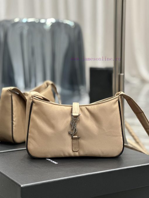 Yves Saint Laurent Bags Apricot silver buckle with black edged nylonLE 5 A ̀ 7_ Nylon versionSalt college style sing fjrov7iz
