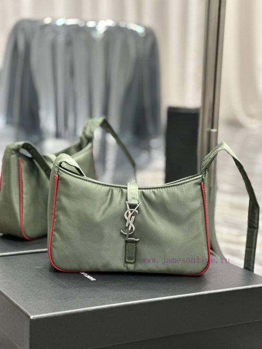 Yves Saint Laurent Bags Green silver buckle with red edged nylonLE 5 A ̀ 7_ Nylon versionSalt college style single s suc84i1x - Image 2