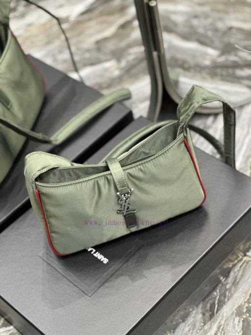 Yves Saint Laurent Bags Green silver buckle with red edged nylonLE 5 A ̀ 7_ Nylon versionSalt college style single s suc84i1x - Image 6