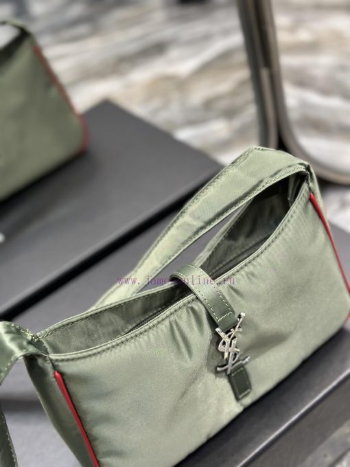 Yves Saint Laurent Bags Green silver buckle with red edged nylonLE 5 A ̀ 7_ Nylon versionSalt college style single s suc84i1x - Image 7