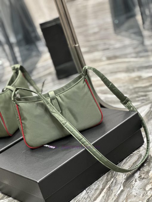 Yves Saint Laurent Bags Green silver buckle with red edged nylonLE 5 A ̀ 7_ Nylon versionSalt college style single s suc84i1x - Image 9