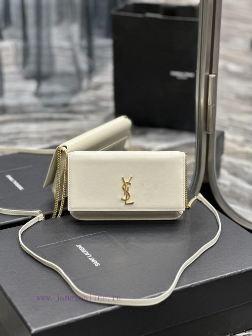 Yves Saint Laurent Bags MONOGRAM White Hand Rubbing Pattern with Gold BucklePhone Holder Mini Bag_For the current su gcnc24k3