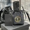 Yves Saint Laurent Bags RIVE GAUCHE New Embroidery with Cowhide Drawstring Bucket BagFollowing the RIVE GAUCH 1d7uubh0