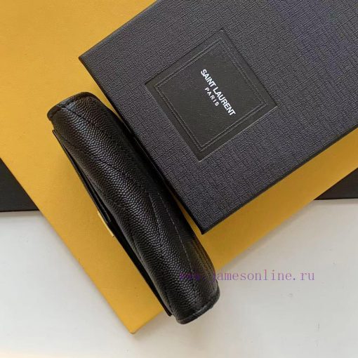 Yves Saint Laurent Bags SLoro Piana two fold short clip wallet card bag, original development, imported calf leather y1smpey3 - Image 5