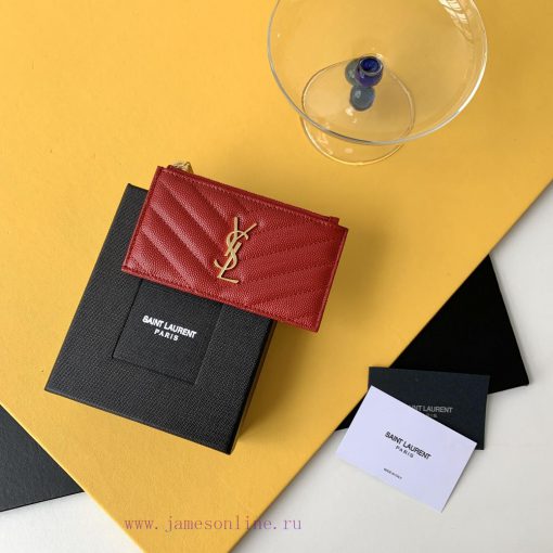 Yves Saint Laurent Bags New Saint Laurent Card Bag Authentic Development [Rose] [Rose] Imported Small Particle Leath xry4us2m
