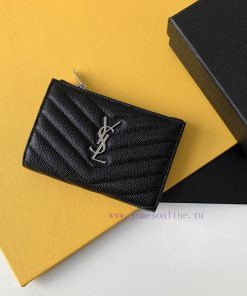 Yves Saint Laurent Bags MONOGRAM two-piece zipper walletAdopting grain textured cowhide leather with central metal c xcjc4pqw