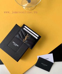 Yves Saint Laurent Bags SLoro Piana card clip credit clip metal interlocking YSL standard, jacquard embossed stitchi fwluemq6