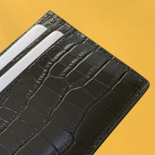 Yves Saint Laurent Bags SLoro Piana crocodile pattern card clip credit clip metal interlocking YSL standard, jacquar 1qrhcjb9 - Image 5