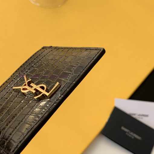 Yves Saint Laurent Bags SLoro Piana crocodile pattern card clip credit clip metal interlocking YSL standard, jacquar 1qrhcjb9 - Image 7