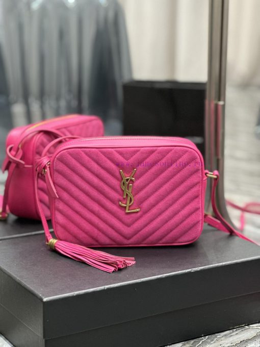 Yves Saint Laurent Bags NewLou Camera Bag _ Rose Red Matte with CowhideTop level imported Italian cowhide camera bag av8c0eip