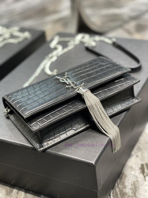 Yves Saint Laurent Bags 𝑲𝒂𝒕𝒆𝑴𝒐𝒏𝒐𝒈𝒓𝒂𝒎 _ Tassel chain bag, detachable shoulder strap for handbag, 6 card slots, 1 zipp t3842mlt - Image 7