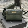 Yves Saint Laurent Bags Black green crocodile patterned cowhide_𝑴𝒂𝒏𝒉𝒂𝒕𝒕𝒂𝒏 Manhattan's latest bag style flip Manhatta s8oj9egm