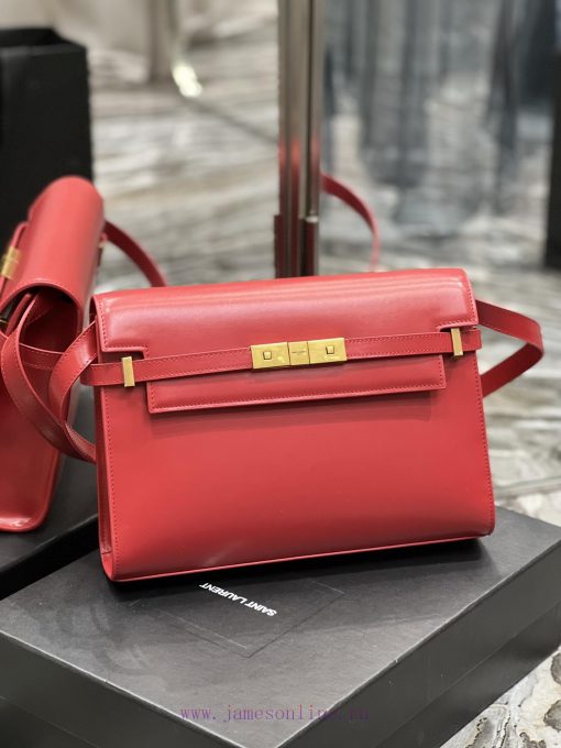 Yves Saint Laurent Bags 𝑴𝒂𝒏𝒉𝒂𝒕𝒕𝒖𝒏 Big Red_The latest revision of the Manhattan baguette bag features a full leather 11dl2o9k - Image 3