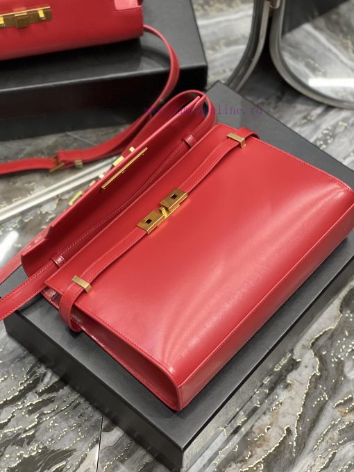 Yves Saint Laurent Bags 𝑴𝒂𝒏𝒉𝒂𝒕𝒕𝒖𝒏 Big Red_The latest revision of the Manhattan baguette bag features a full leather 11dl2o9k - Image 9