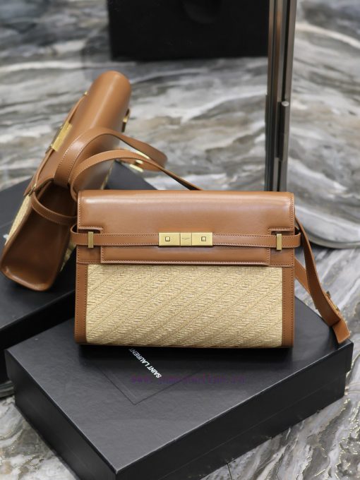 Yves Saint Laurent Bags Turquoise with woven pattern_Manhattan_ Flip Manhattan baguette bag, replacing the classic l 7n68rnfy