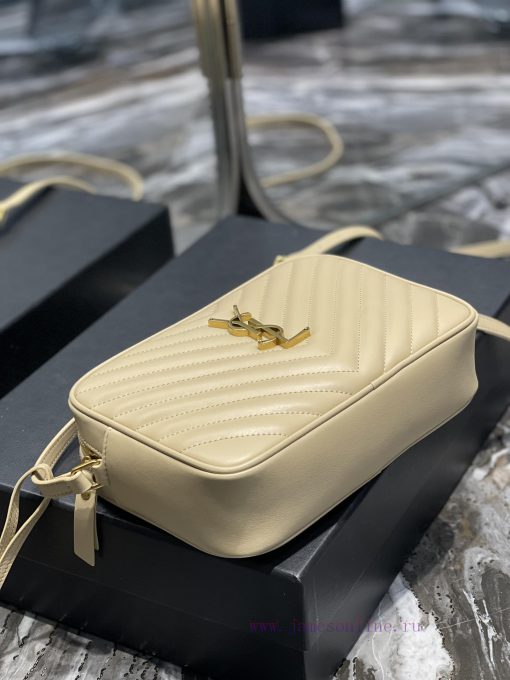 Yves Saint Laurent Bags 𝑳𝒐𝒖 Camera Bag - Apricot Gold BuckleTop imported Italian cowhide is matched with frosted lea fejjyhj7 - Image 9