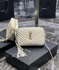 Yves Saint Laurent Bags 𝑳𝒐𝒖 Camera Bag - White Gold BuckleTop imported Italian cowhide is matched with frosted leath kxco4qe0