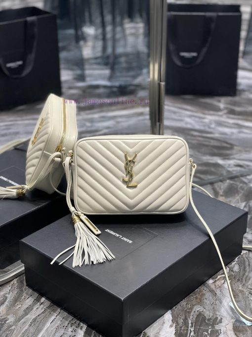Yves Saint Laurent Bags 𝑳𝒐𝒖 Camera Bag - White Gold BuckleTop imported Italian cowhide is matched with frosted leath kxco4qe0
