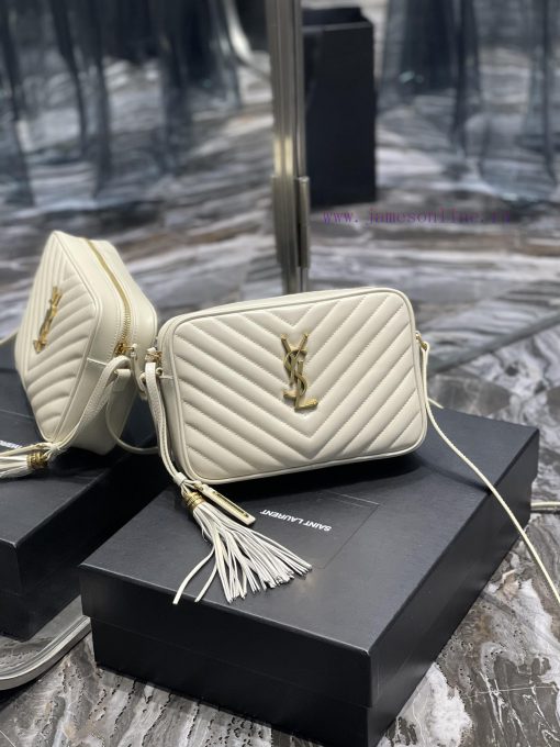 Yves Saint Laurent Bags 𝑳𝒐𝒖 Camera Bag - White Gold BuckleTop imported Italian cowhide is matched with frosted leath kxco4qe0 - Image 3