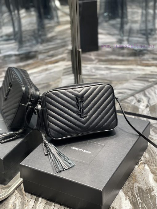Yves Saint Laurent Bags 𝑳𝒐𝒖 Camera Bag - Black BuckleTop imported Italian cowhide is matched with frosted leather ca 6ghujrxm - Image 3