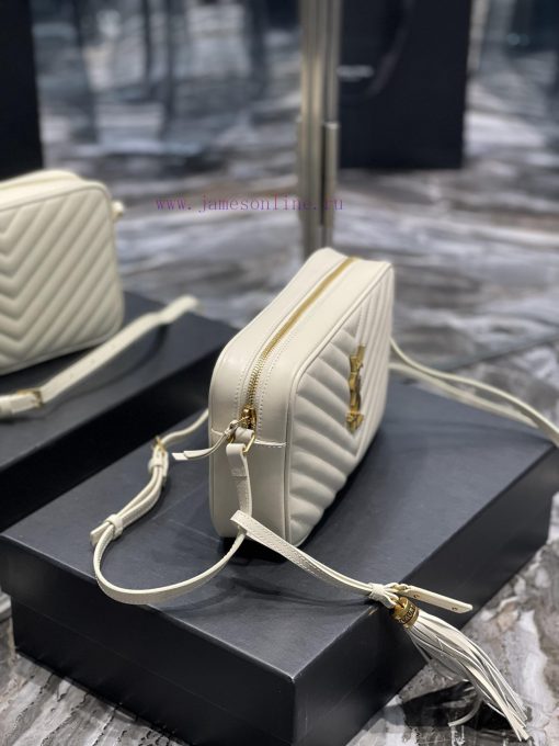 Yves Saint Laurent Bags 𝑳𝒐𝒖 Camera Bag - White Gold BuckleTop imported Italian cowhide is matched with frosted leath kxco4qe0 - Image 4