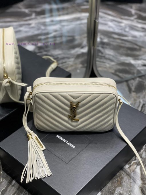 Yves Saint Laurent Bags 𝑳𝒐𝒖 Camera Bag - White Gold BuckleTop imported Italian cowhide is matched with frosted leath kxco4qe0 - Image 5