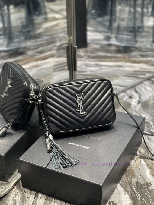Yves Saint Laurent Bags 𝑳𝒐𝒖 Camera Bag - Black Silver BuckleTop imported Italian cowhide is matched with frosted lea 33u15vxr - Image 3