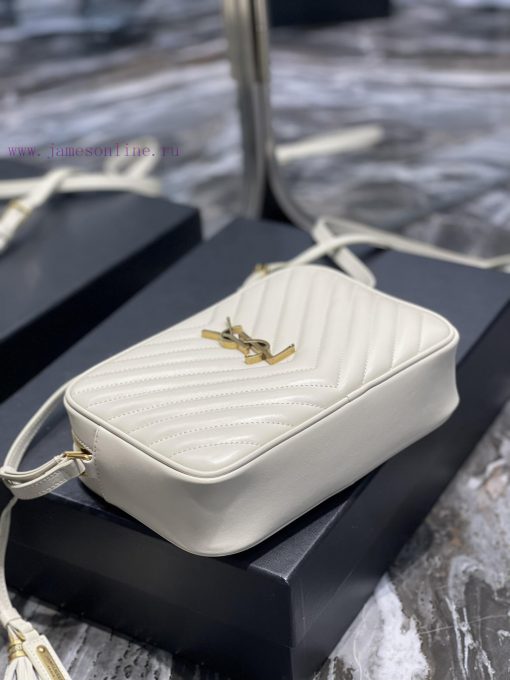 Yves Saint Laurent Bags 𝑳𝒐𝒖 Camera Bag - White Gold BuckleTop imported Italian cowhide is matched with frosted leath kxco4qe0 - Image 9