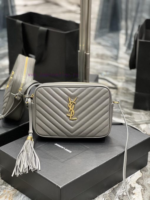 Yves Saint Laurent Bags 𝑳𝒐𝒖 Camera Bag - Grey Gold BuckleTop imported Italian cowhide is matched with frosted leathe g4afb1sc - Image 2