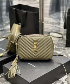 Yves Saint Laurent Bags 𝑳𝒐𝒖 Camera Bag - Green Gold BuckleTop imported Italian cowhide is matched with frosted leath 6ifffo5s