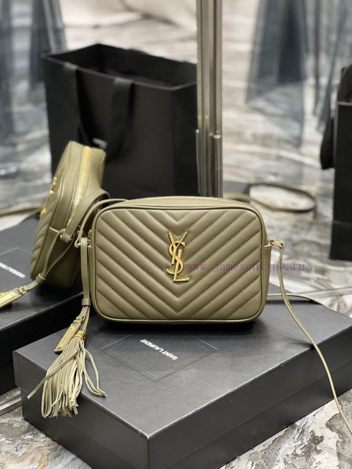 Yves Saint Laurent Bags 𝑳𝒐𝒖 Camera Bag - Green Gold BuckleTop imported Italian cowhide is matched with frosted leath 6ifffo5s - Image 2