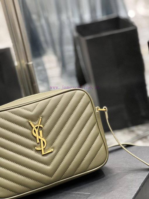 Yves Saint Laurent Bags 𝑳𝒐𝒖 Camera Bag - Green Gold BuckleTop imported Italian cowhide is matched with frosted leath 6ifffo5s - Image 4