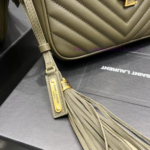 Yves Saint Laurent Bags 𝑳𝒐𝒖 Camera Bag - Green Gold BuckleTop imported Italian cowhide is matched with frosted leath 6ifffo5s - Image 6