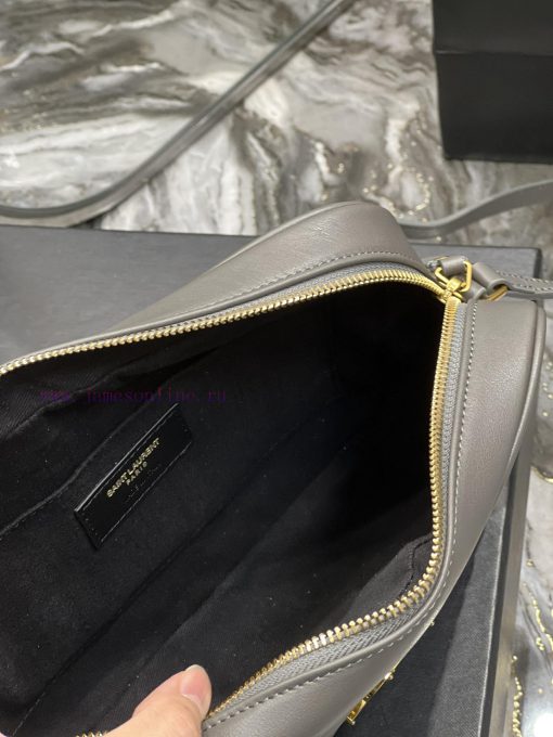 Yves Saint Laurent Bags 𝑳𝒐𝒖 Camera Bag - Grey Gold BuckleTop imported Italian cowhide is matched with frosted leathe g4afb1sc - Image 8