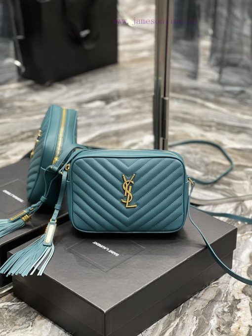 Yves Saint Laurent Bags 𝑳𝒐𝒖 Camera bag with turquoise green gold buckleTop level imported Italian cowhide camera bag j9hzerfe - Image 2