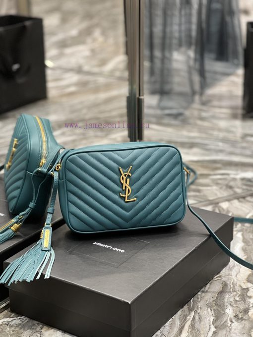 Yves Saint Laurent Bags 𝑳𝒐𝒖 Camera bag with turquoise green gold buckleTop level imported Italian cowhide camera bag j9hzerfe - Image 3