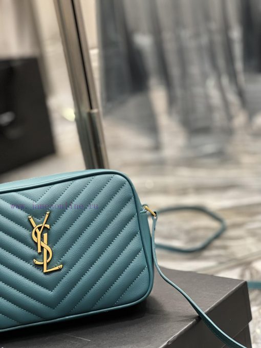 Yves Saint Laurent Bags 𝑳𝒐𝒖 Camera bag with turquoise green gold buckleTop level imported Italian cowhide camera bag j9hzerfe - Image 4