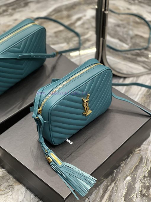 Yves Saint Laurent Bags 𝑳𝒐𝒖 Camera bag with turquoise green gold buckleTop level imported Italian cowhide camera bag j9hzerfe - Image 5