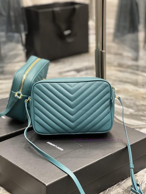 Yves Saint Laurent Bags 𝑳𝒐𝒖 Camera bag with turquoise green gold buckleTop level imported Italian cowhide camera bag j9hzerfe - Image 7