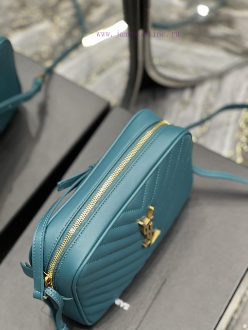 Yves Saint Laurent Bags 𝑳𝒐𝒖 Camera bag with turquoise green gold buckleTop level imported Italian cowhide camera bag j9hzerfe - Image 9