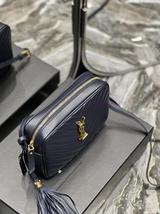 Yves Saint Laurent Bags 𝑳𝒐𝒖 Camera Bag - Treasure Blue Gold BuckleTop level imported Italian cowhide camera bag. Hon 6xpofyji - Image 5