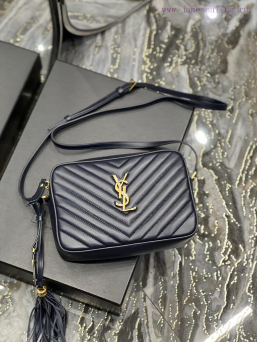 Yves Saint Laurent Bags 𝑳𝒐𝒖 Camera Bag - Treasure Blue Gold BuckleTop level imported Italian cowhide camera bag. Hon 6xpofyji - Image 9