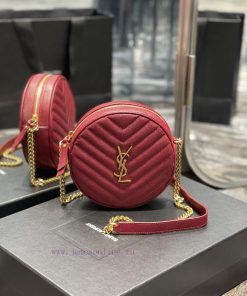 Yves Saint Laurent Bags The latest VINYLE cute round bag is made of imported high-quality caviar cowhide, which is l d3levsu4