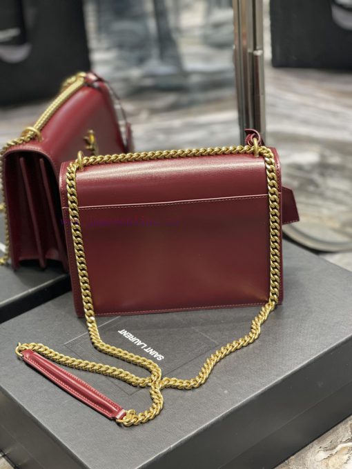 Yves Saint Laurent Bags 𝑺𝒖𝒏𝒔𝒆𝒕 𝟮𝟮𝒄𝒎Wine red gold buckleThe unbeatable classic toothpick patterned sunset bag has bee 2phdzshw - Image 10