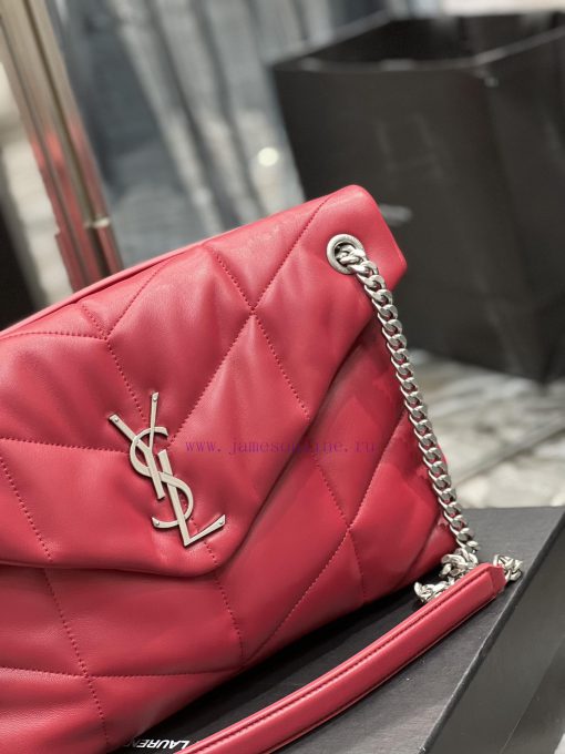 Yves Saint Laurent Bags Red with silver buckle𝙇𝙤𝙪𝙡𝙤𝙪𝙋𝙪𝙛𝙛𝙚𝙧 Quilted lamb leather bag, made of 100% lambskin, with a s jrb798an - Image 5