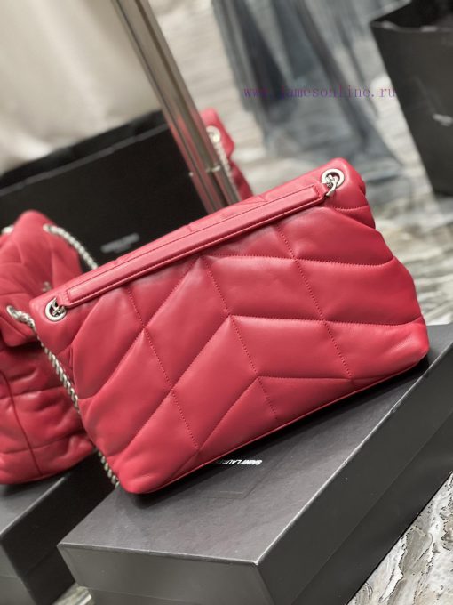 Yves Saint Laurent Bags Red with silver buckle𝙇𝙤𝙪𝙡𝙤𝙪𝙋𝙪𝙛𝙛𝙚𝙧 Quilted lamb leather bag, made of 100% lambskin, with a s jrb798an - Image 7