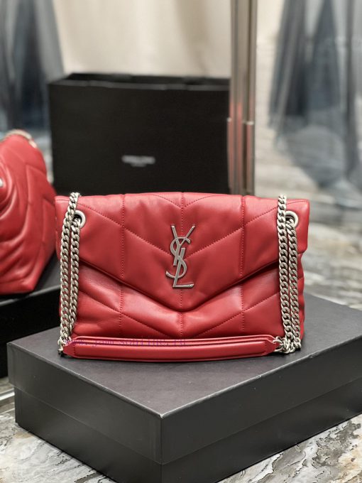 Yves Saint Laurent Bags Red with silver buckle𝙇𝙤𝙪𝙡𝙤𝙪𝙋𝙪𝙛𝙛𝙚𝙧 Quilted lamb leather bag, made of 100% lambskin, with a s 3dso1d1u - Image 2
