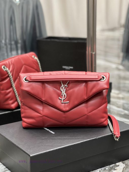 Yves Saint Laurent Bags Red with silver buckle𝙇𝙤𝙪𝙡𝙤𝙪𝙋𝙪𝙛𝙛𝙚𝙧 Quilted lamb leather bag, made of 100% lambskin, with a s 3dso1d1u - Image 3