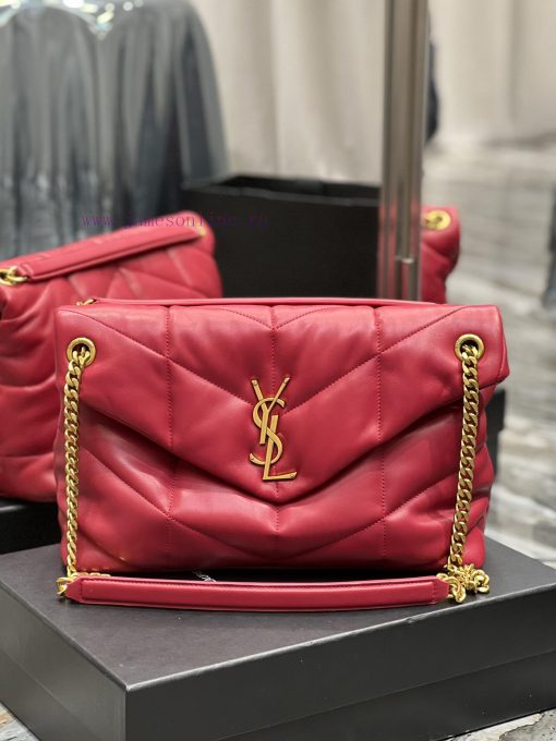 Yves Saint Laurent Bags Red with gold buckle𝙇𝙤𝙪𝙡𝙤𝙪𝙋𝙪𝙛𝙛𝙚𝙧 Quilted lamb leather bag, made of 100% lambskin, with a sof 37jk5yaf - Image 2